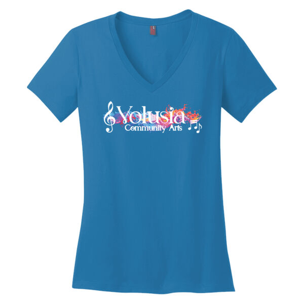 Women's Teal V-Neck Tee Thumbnail